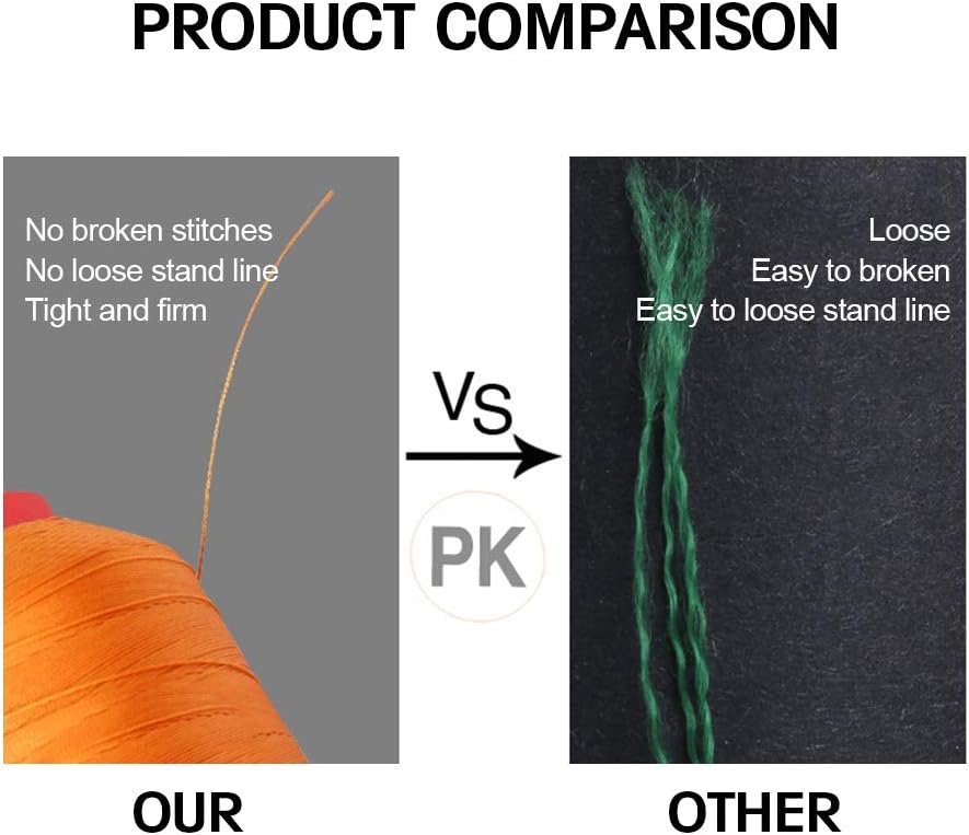 Desirable Life Bonded Nylon N66 Sewing Thread 1500 Yards Size #69 T70 210D/3 for Leather Denim Hand Machine Craft Shoe Bag Repairing Strong Heavy Duty High Temperature Resistant Waterproof (Coffee) - Image 3