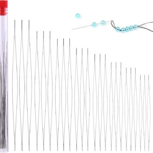 24 Pcs Beading Needles for Seed Beads Big Eye Collapsible Beading Needles for Jewelry Making with Storage Tube for Bracelets