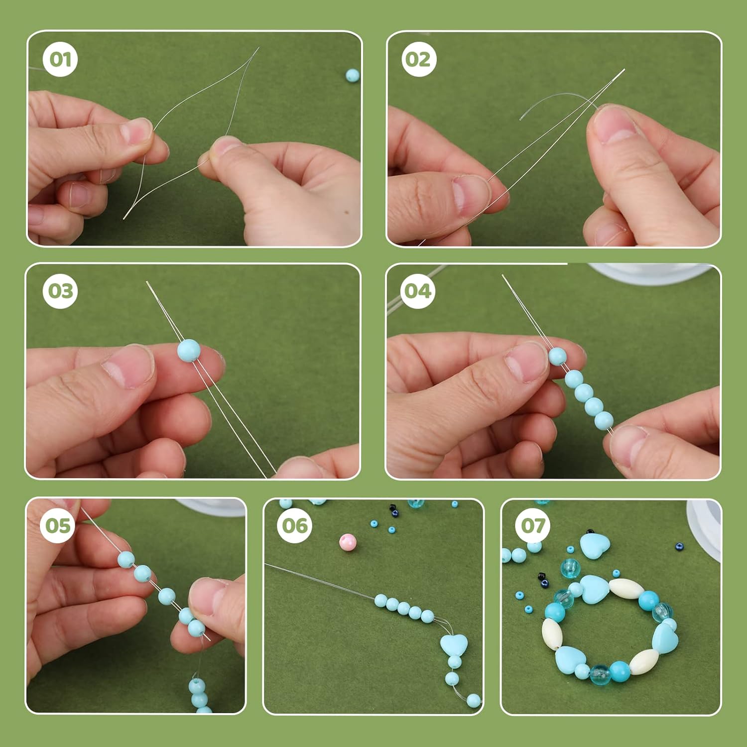 24 Pcs Beading Needles for Seed Beads Big Eye Collapsible Beading Needles for Jewelry Making with Storage Tube for Bracelets - Image 3